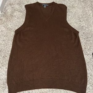 Vintage Saks Fifth Avenue 100% Cashmere sweater vest/ dress. Brown Size small
